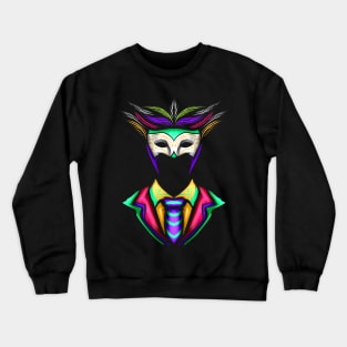 Men Costume With Mask For Mardi Gras Crewneck Sweatshirt